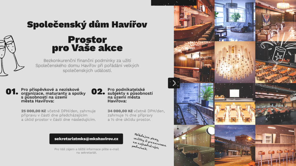 <b>Společenský dům Havířov – prostor pro Vaše akce</b>